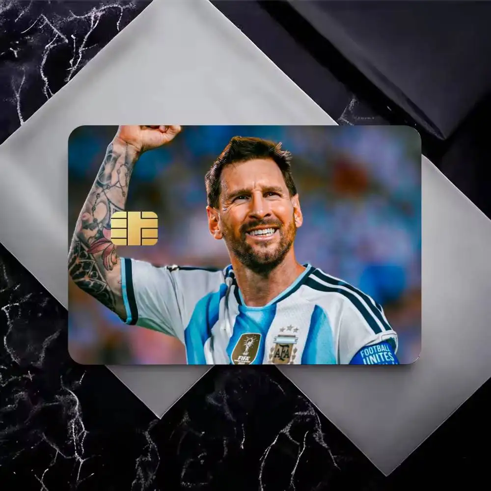 Lionel Messi  High‑Res Game Chip Decals Credit Card Mini Waterproof Vinyl Ornament Useful Gift