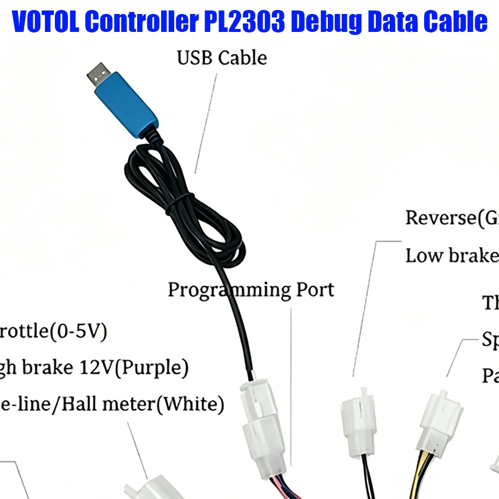 

VOTOL Controller USB PL2303 EM30 EM50 EM80 EM100 EM150 for Adjusting Controller Parameters Upgrade Module to Serial Data Cable