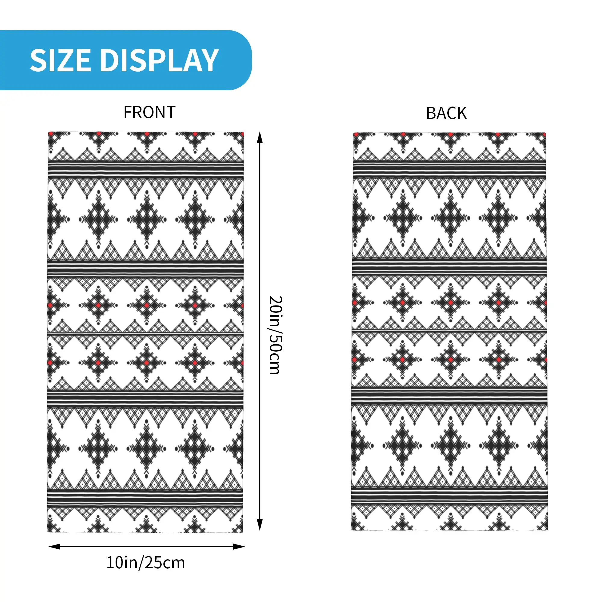 Amazigh Tribal Pattern Bandana Neck Warmer Women Men Winter Hiking Ski Scarf Gaiter Z Imazighen Face Cover