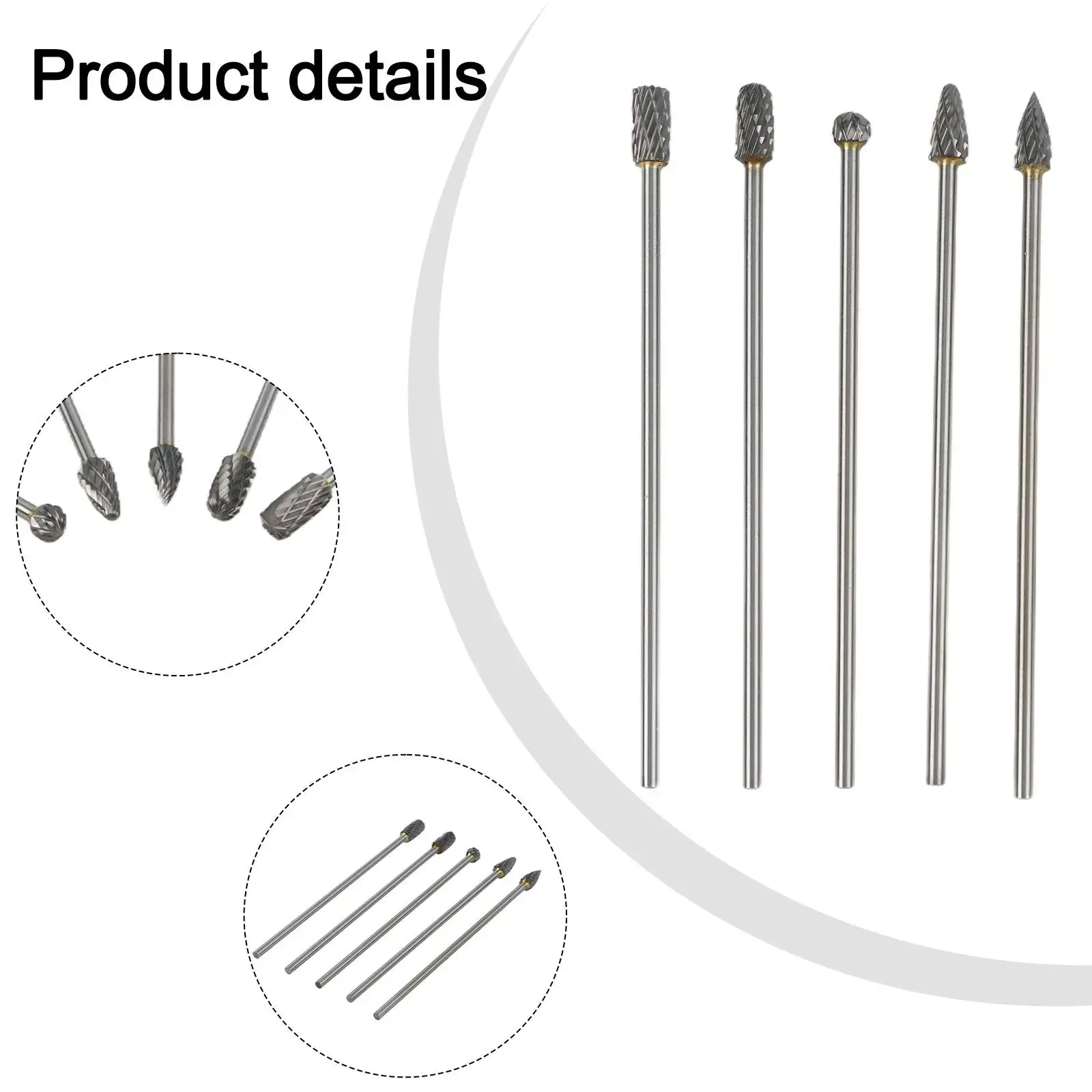 

5pcs 100mm Long Double Edge Carbide Rotary File Set Engraving Grinder Abrasives Alloy Drill Bit Milling Cutter For Metal Wood