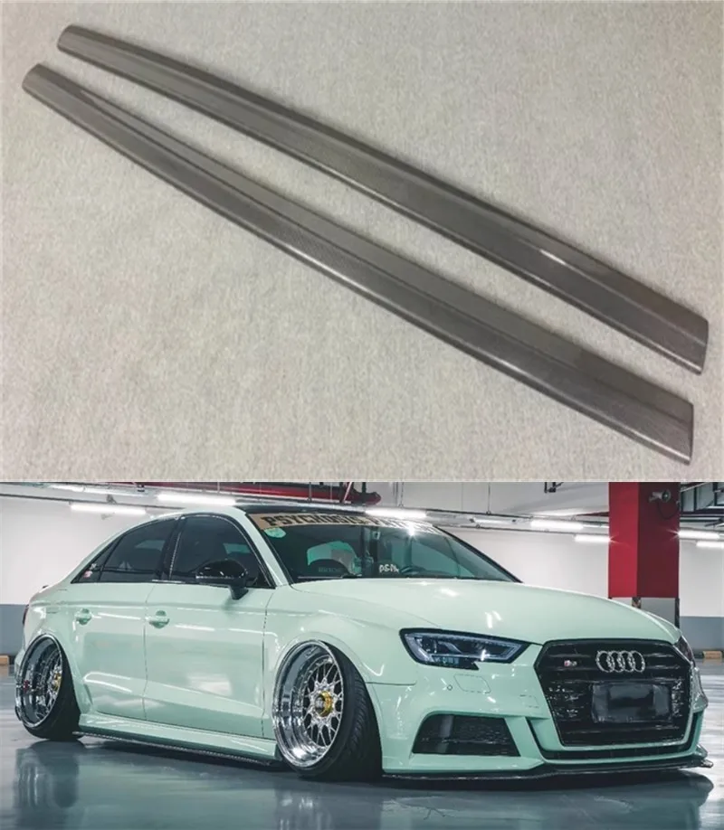 

For Audi A3/S3 2014-2020 ReaI Carbon Fiber Side Skirts Spoiler Kit