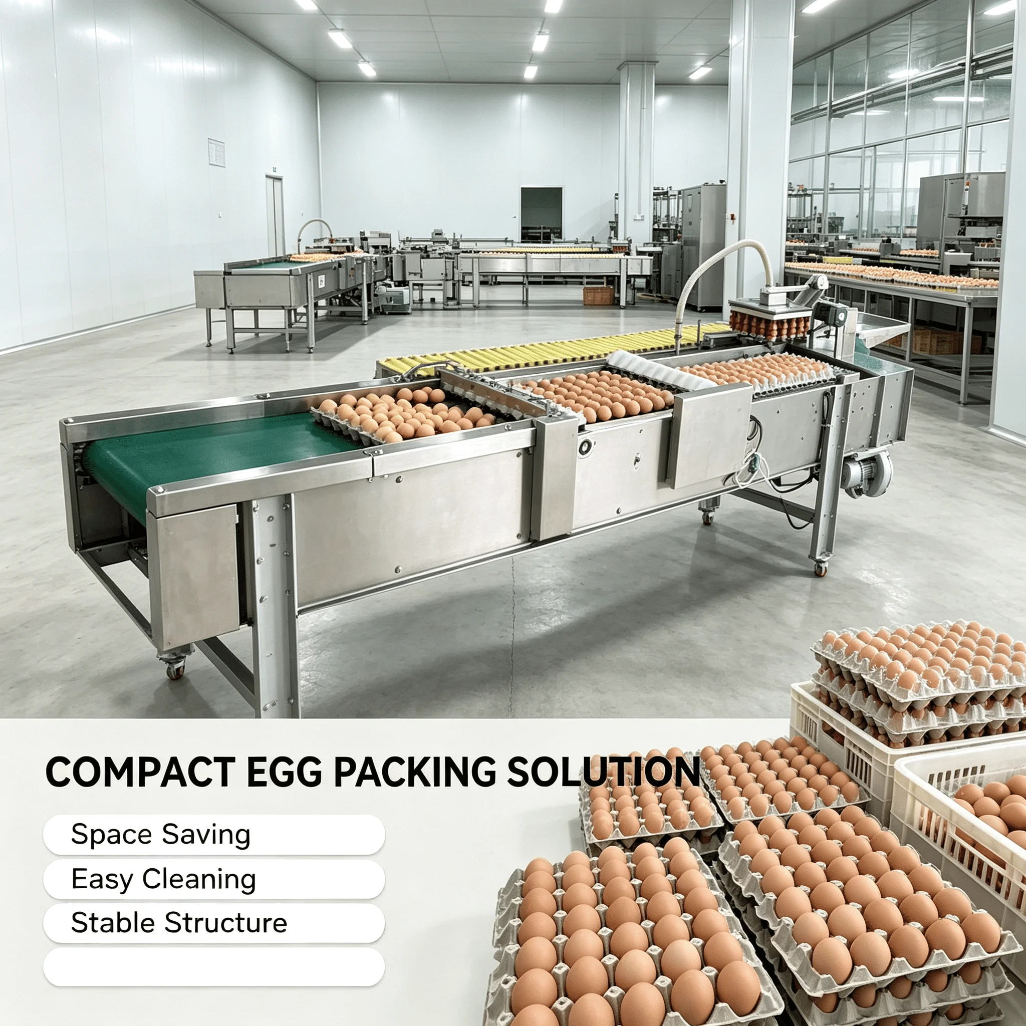 Small Capacity Egg Packaging Machine Automatic Chicken Farm Packer With Manipulator Customized