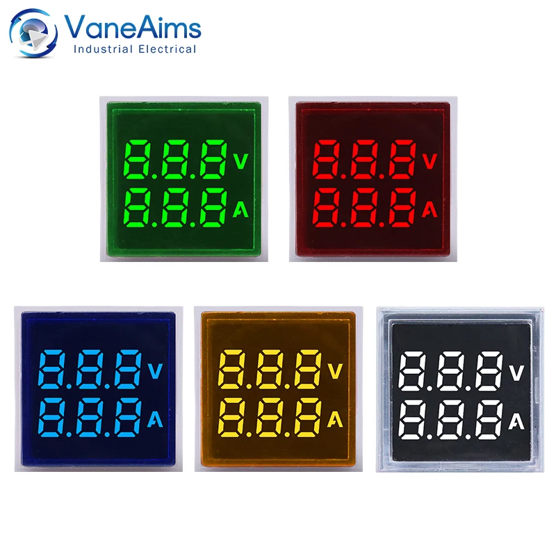 22mm AC LED cyfrowy woltomierz amperomierz AC24-500V 0-100A napięcie prądu podwójny cyfrowy wyświetlacz miernik Volt Amp Tester detektor