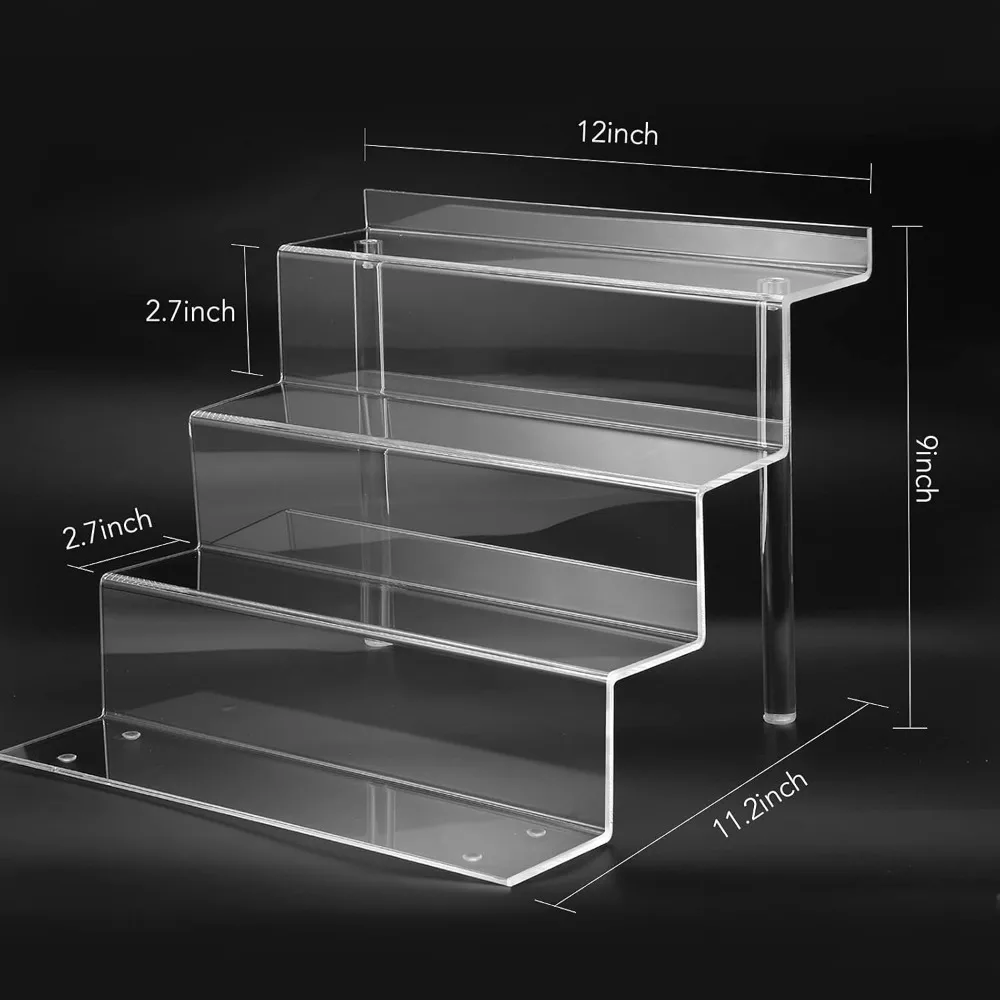 12 Inch Acrylic Shelf 4 Tier Display Stand for Perfume Organizer Funko POP Collection Decoration