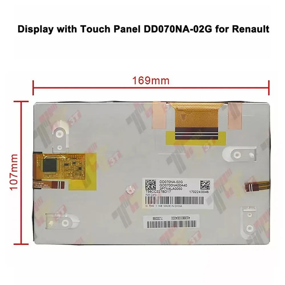 

Dashboard Touch Screen Display with Touch Panel DD070NA-02G for Renault