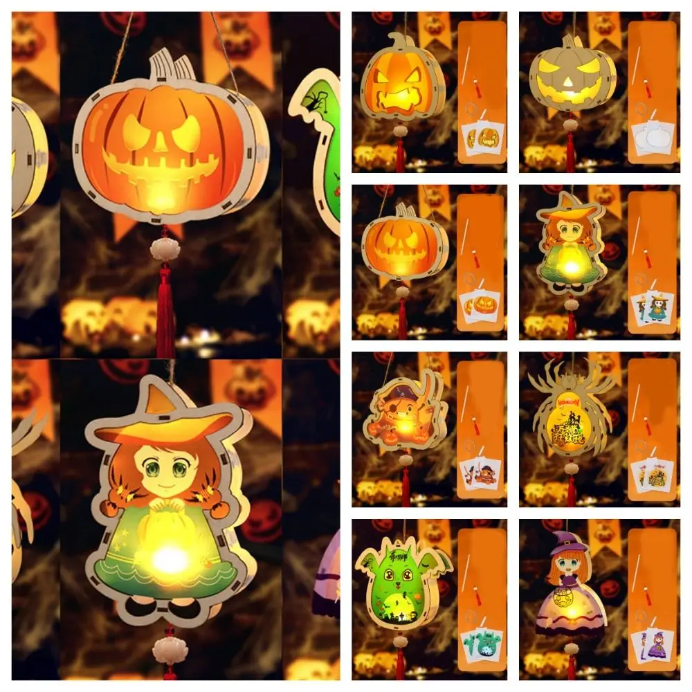 Gloeiende Halloween Lantaarn Diy Lichtgevende Handheld Halloween Pompoen Lantaarn Piraat Kapitein Pompoen Handgemaakte Lantaarn