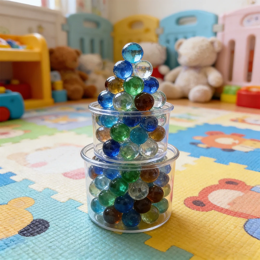 150Pcs Dia 16mm Solid Color Glass Ball Track Ball Toy Jumping Chess Piece Gardening Decoration Wall DIY Decoration Accessories