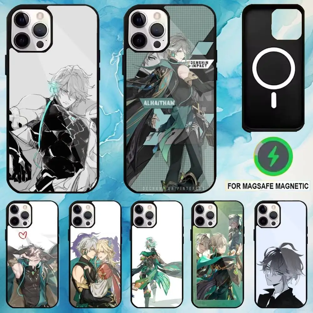 

Genshin Alhaitham Phone Case For iPhone17,16,15,14,13,12,11 Plus,Pro Max Magnetic Magsafe Wireless Charging