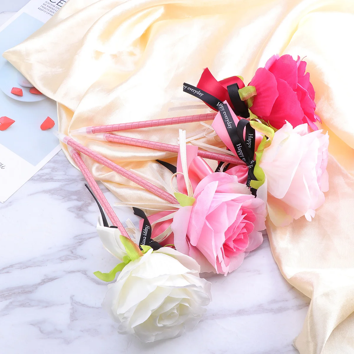 

5Pcs Bowknot Flower Ballpoint Pens Stylish Writing Tool for Students Advertising Business Gifts Creative Pen