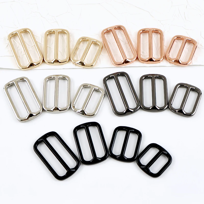 Hebillas de correa de Metal de 5-20 piezas, 20/25/32/38mm, ajuste rectangular, hebilla Tri-Glide, mosquetón para bolsos, deslizadores, gancho de anillo, accesorios DIY