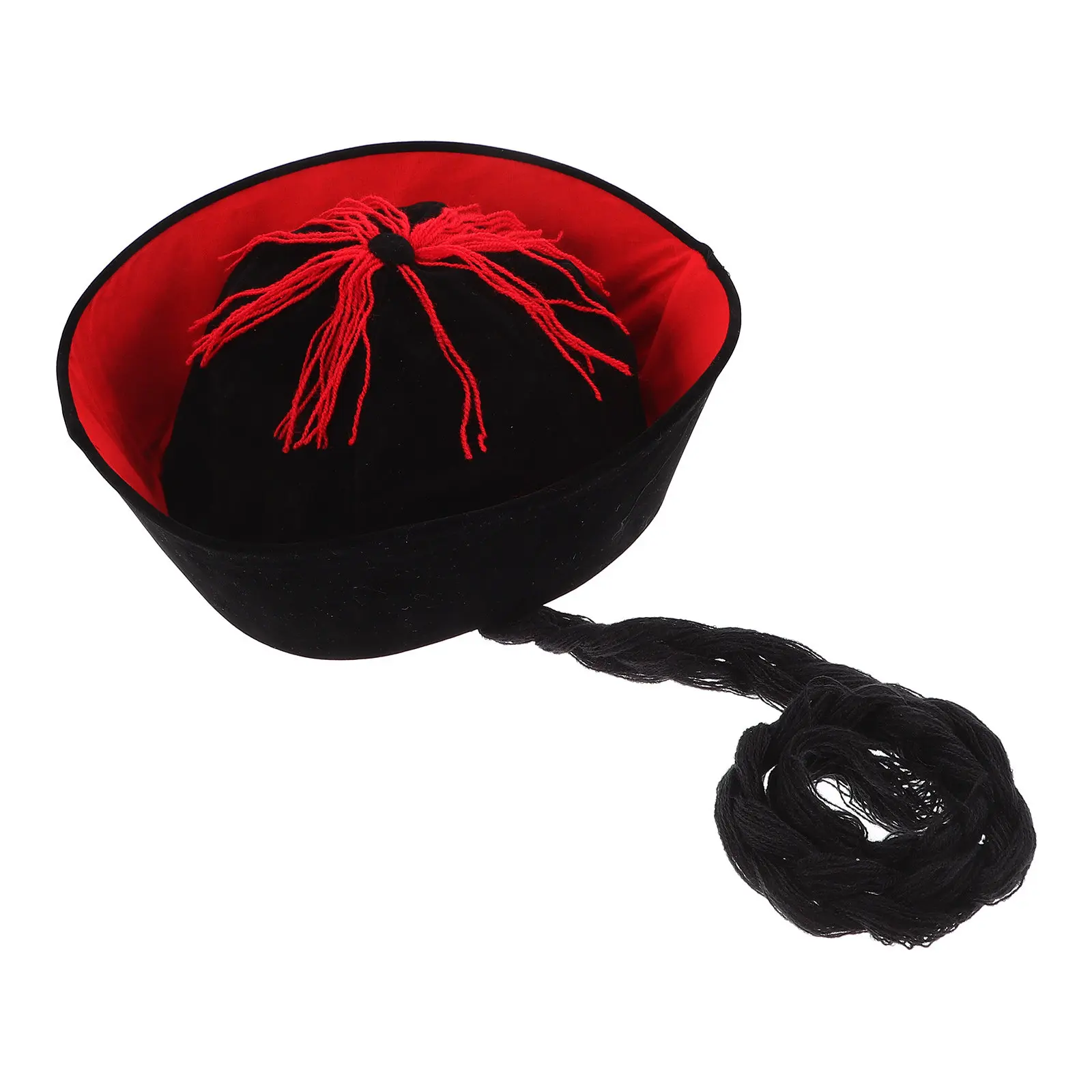 Classic Chinese Emperor Hat Brocade Fabric Cosplay Headwear for Performance Party Historical Roleplay Decorative Hanfu Headdress