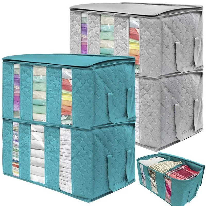 

Large Capacity Storage Bags Large Blanket Clothes Organization and Storage Containers for Comforters,Bedding, Foldable Organizer