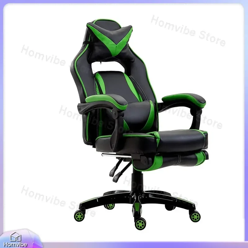 High Back Adjustable Racing Gaming Chair with Reclining Function Ergonomic Office Chair for Gamers PVC Leather Seat Metal