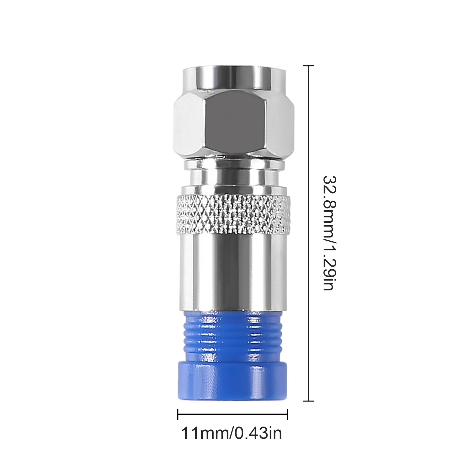 10Pcs RG6 Compression Connectors Waterproof Connection F Compression Connector Coax Cable Coaxial Compression Tool