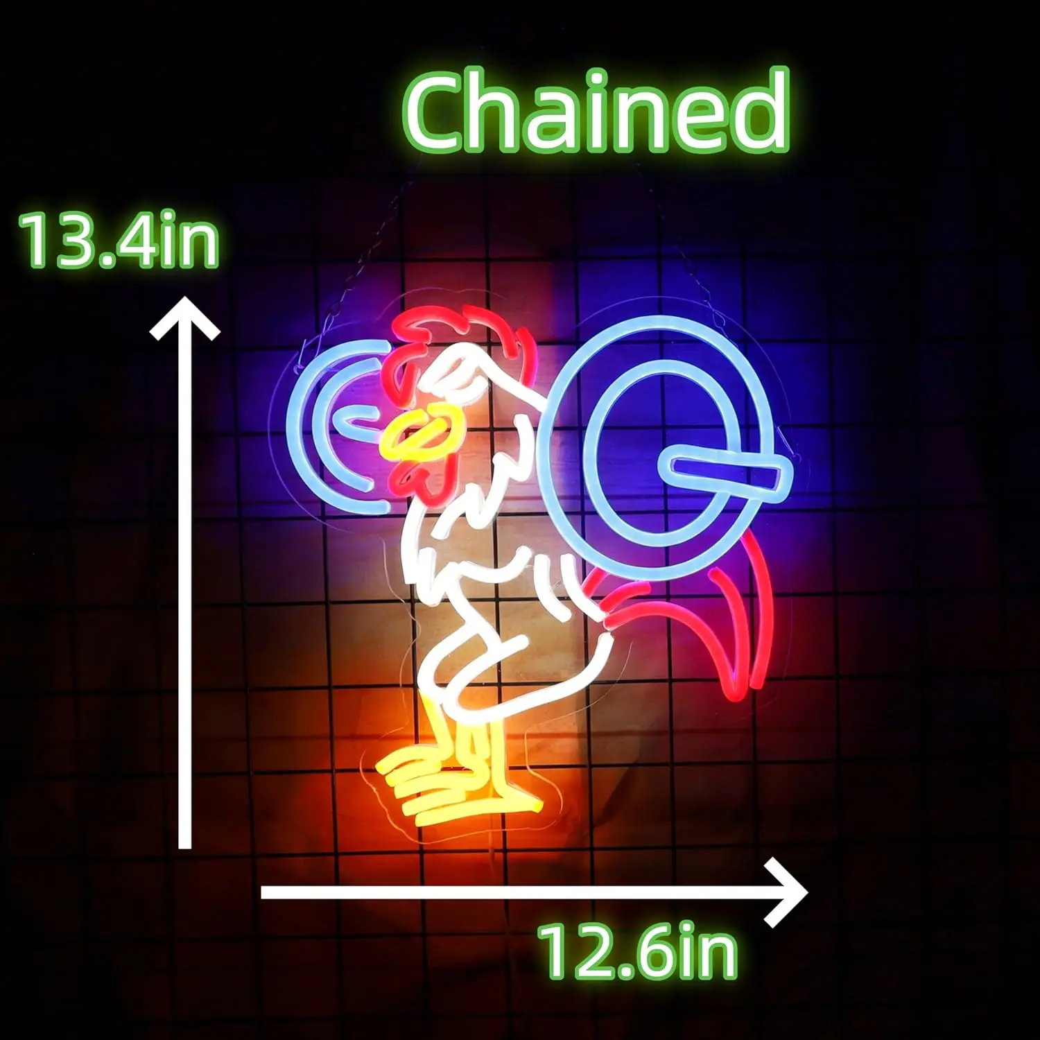 Chicken Lift Weights Neon Sign USB Dimmable LED Neon Light Sign for Gym Drink Bar Man Cave Bedroom Shop Game Room Wall Decor