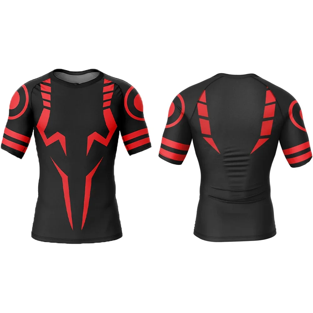 Camicia a compressione da uomo Anime Jujutsu Kaisen 3D Print Workout Gym Rash Guard per uomo Quick Dry erformance Jogging Sportswear