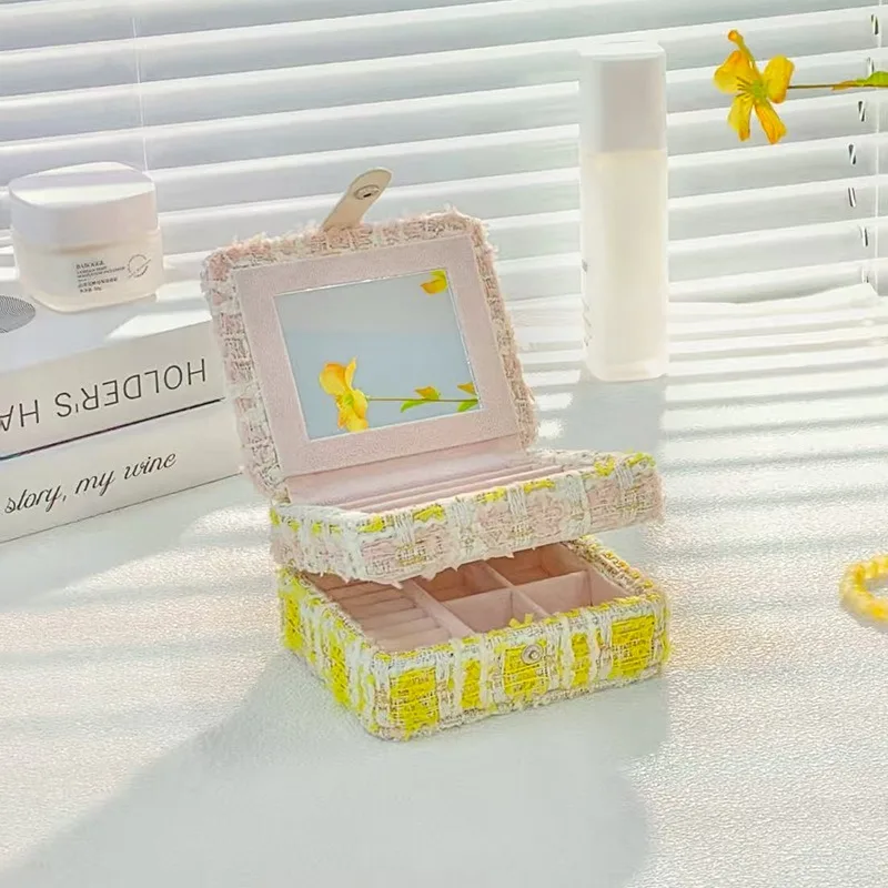 

1 шт. шкатулка для драгоценностей, подушка, жаккардовая большая емкость, портативная мини-двухслойная подушка в стиле ретро для матери и ребенка, расширенное хранилище