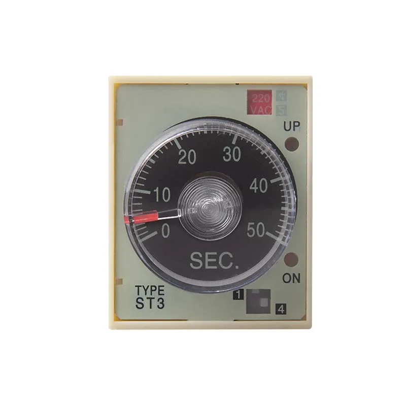 ST3PA-A Time Relay With Base Socket ST3P A-A/B/C/D/E/F/G AC 220V 110V 380V Power On Time Delay