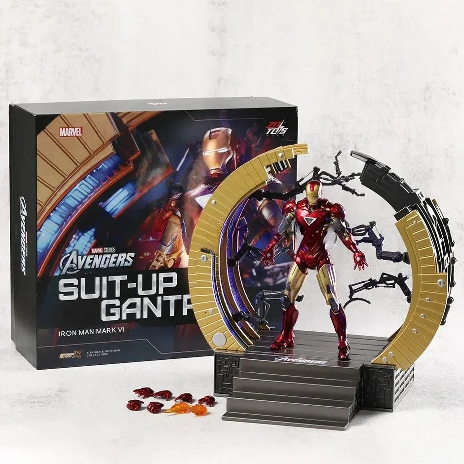 ZD Toys Iron Man MARK VI Set Gantry Series Action Figure PVC Figuur Model Collectie Speelgoed Cadeau
