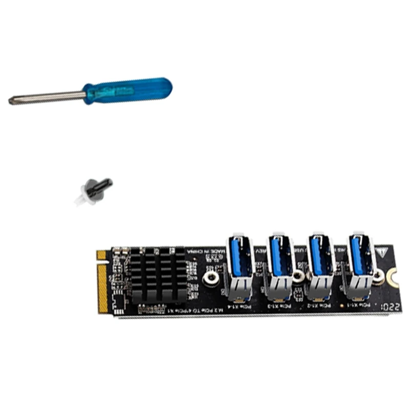 

2X USB 3.0 PCI-E Riser Card M.2 To PCIE Extender Riser Adapter Card 4 Port PCI-Express Adapter For Mac Os Windows Linux