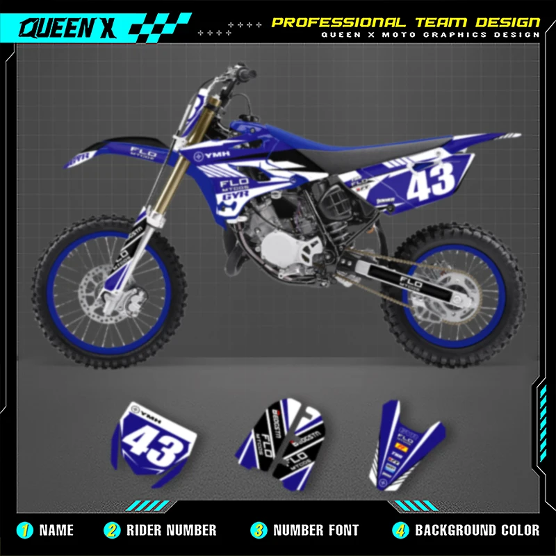 

Queen X MOTOR Cusotm Team Motorcycle Graphics Decal Stickers Kits For YAMAHA YZ85 2015 2016 2017 2018 2019 2020 2021 YZ 85 005