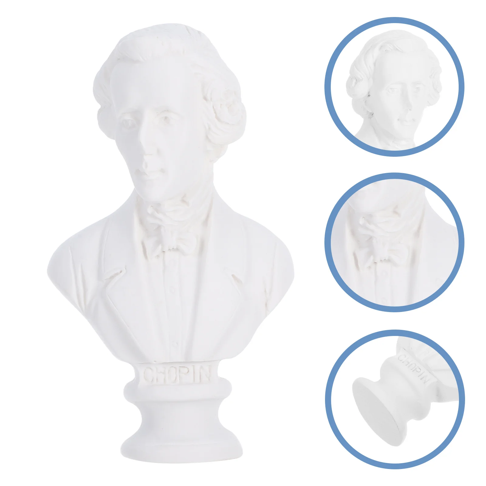 

Resin Musician Bust Statue Mini Realistic Head Sculpture Home Office Desktop Decoration Classic European Style Small Bust