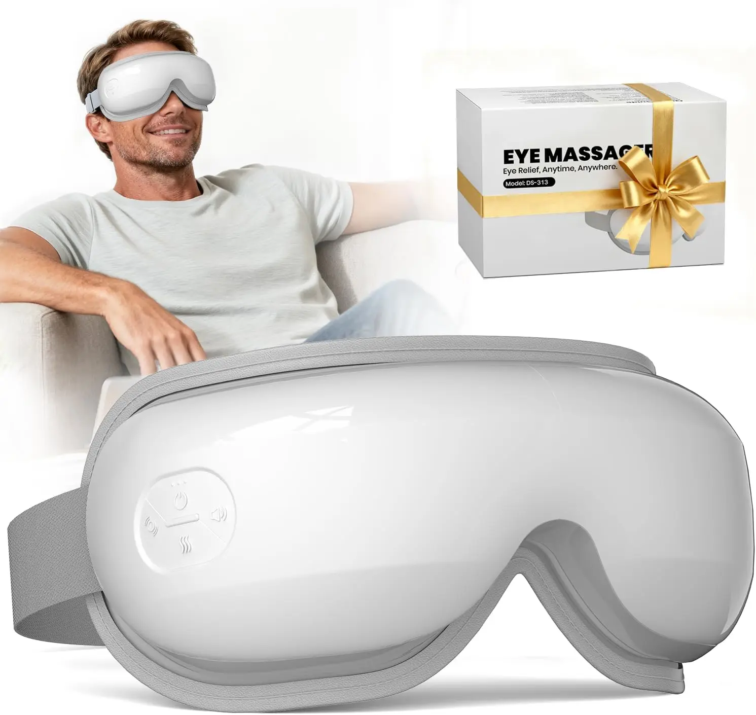 

Heated Eye Massager for Migraines & Dry Eyes Relief, Smart Sleep Mask with Heat and Bluetooth Music, Perfect Gift for Women Men