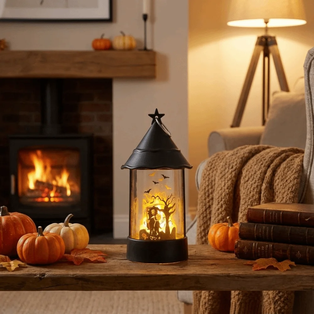 Vintage Halloween LED Lamp Portable Decorative Halloween Decorative Light Waterproof Soft Warm Glow Pumpkin Light