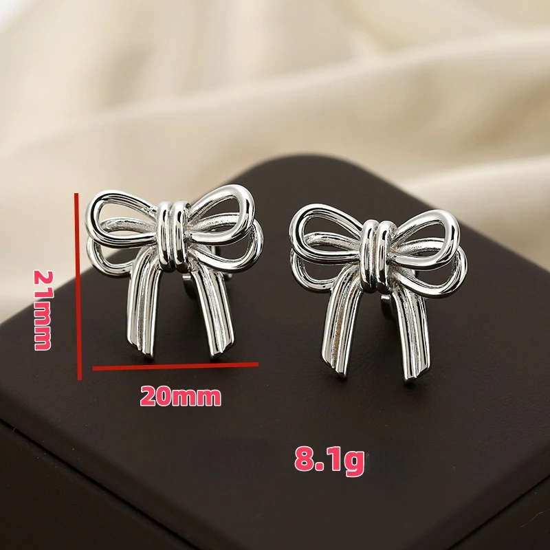 New Clear Sweet Butterfly Knot Earstuds Ins Extremely Simple Style Ear Studs Birthday Jewelry Gift 2024