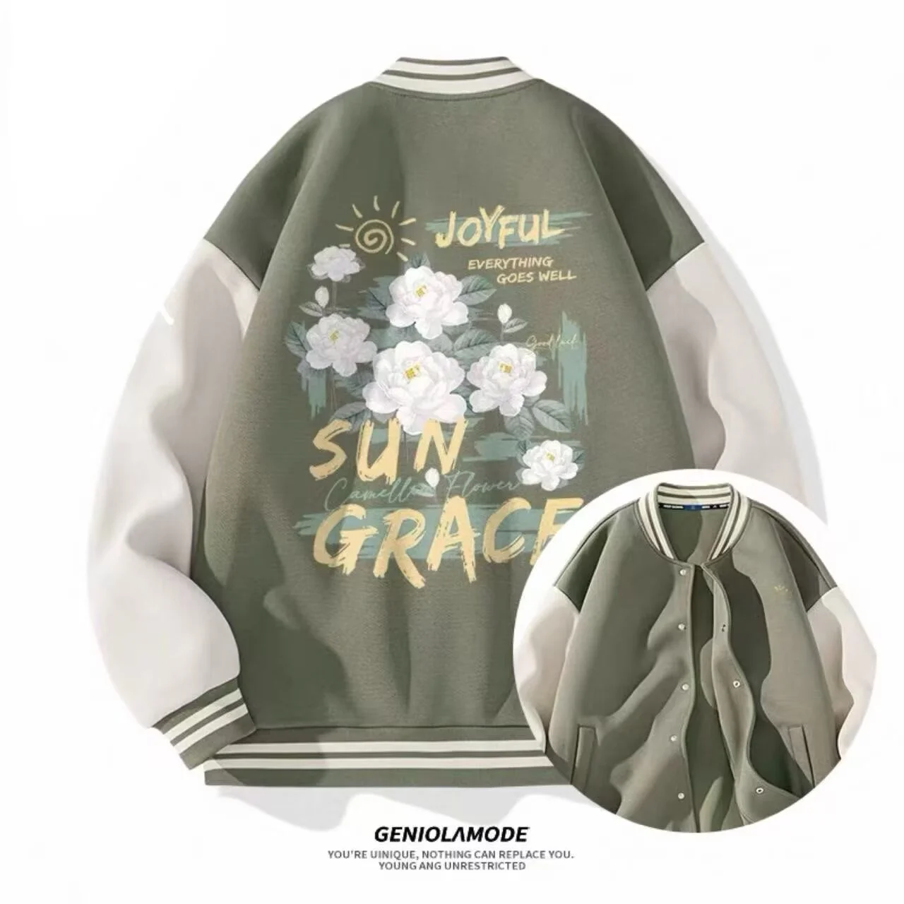 

Men's Casual Jaet Baseball Sle Polyester Spring Autumn New 2025 Faionable All-Match Autumn Winter Clothes for Teens