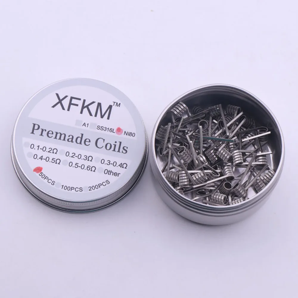 ni80 50/100pcs Flat twisted wire Fused clapton Hive premade wires Alien Mix twisted Quad Tiger coils Heating Resistance rda coil