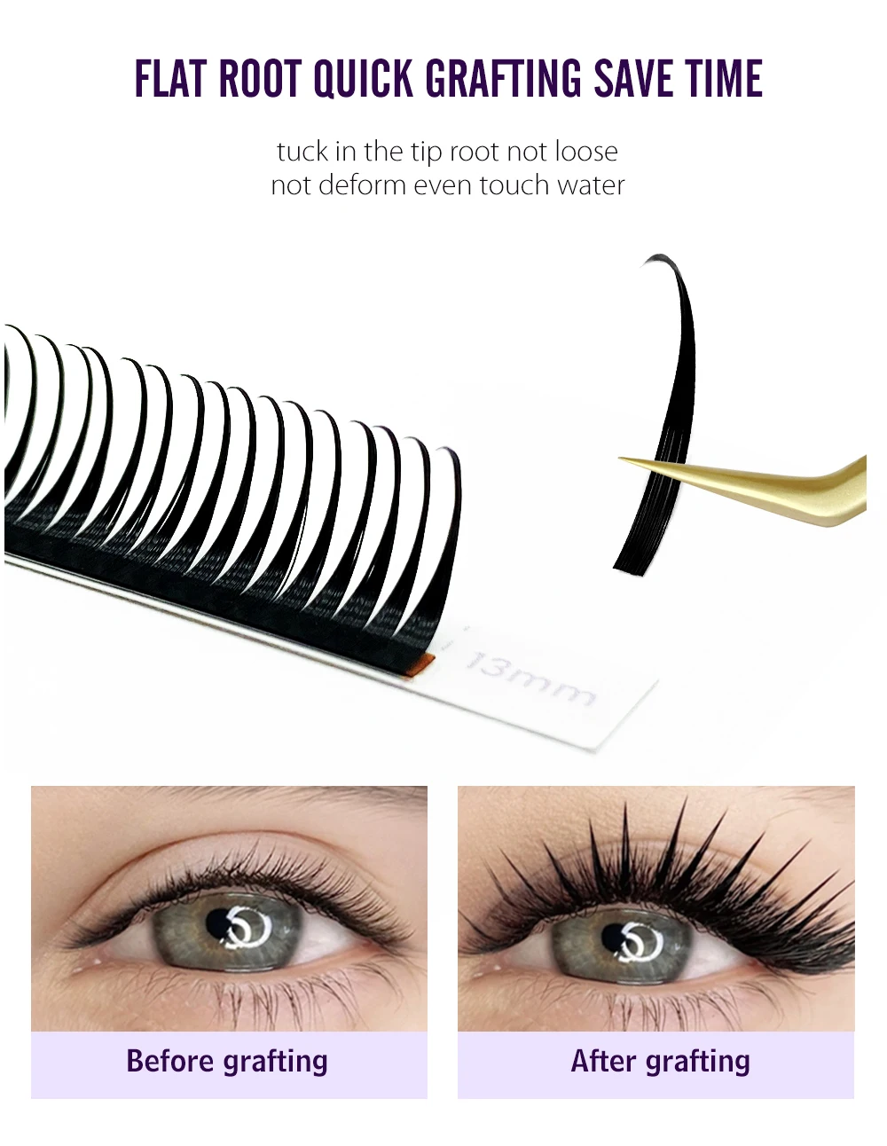 NATUHANA Braun Schwarz Nasswimpernverlängerung 0,07 mm Spikes Wimpern Manga Wispy Cosplay Typ Wimpern Flauschige Wimpern – Detail 9