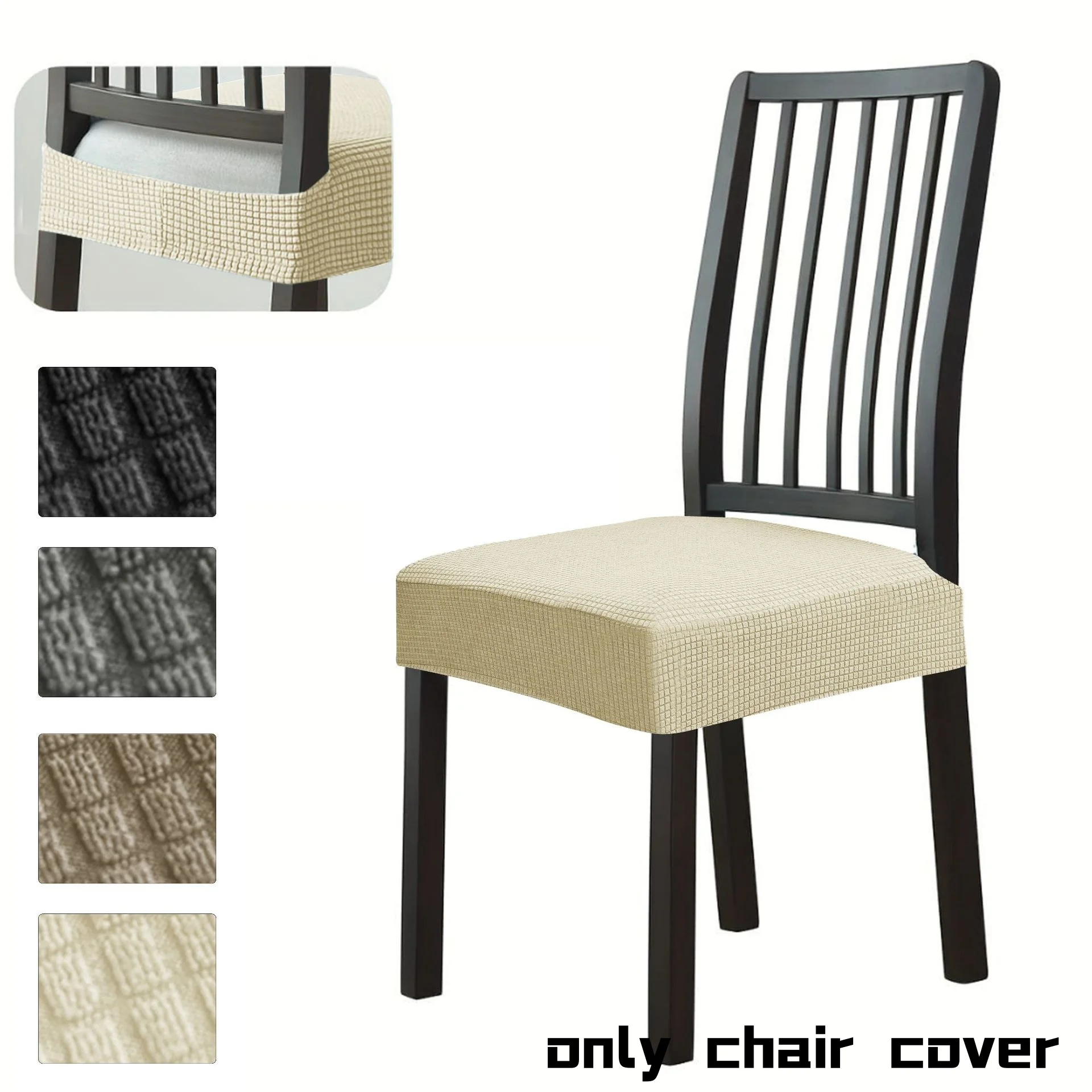 1PC Adjustable Stool Chair Case Simple Jacquard All-season Anti-slip Split Modern Elastic Jacuqard Chair Cover