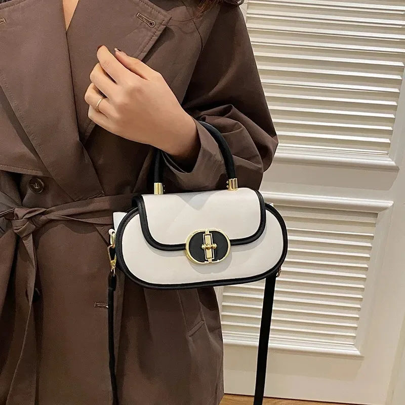 Women Trendy PU Cross Body Bag Cute Apple Lock Closure Small Shoulder Bag Fashion Daily Shopping Travel Handbag