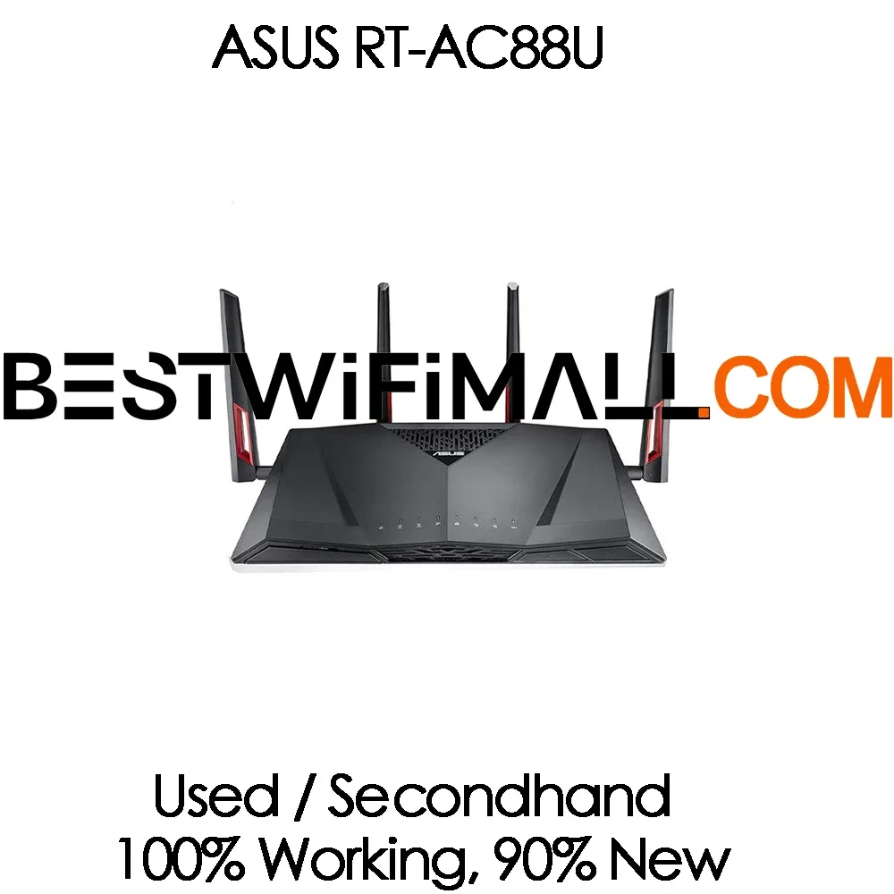 

ASUS RT-AC88U WiFi Gaming Router VPN Client 4K 802.11AC AC3100 Mesh W-Fi 3167Mbps MU-MIMO 2.4 GHz/5 GHz 8x1000Mbps