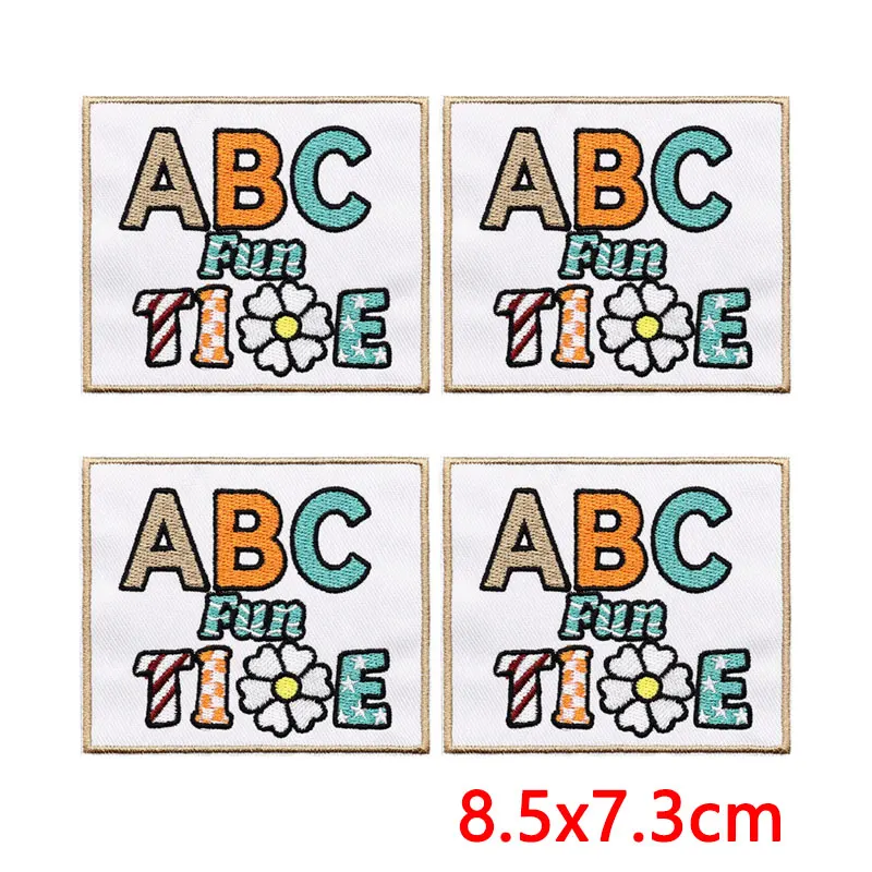 5PCS/Lots Positive Energy Text Embroidered Patches Cartoon Letter Slogan Patch Iron On Patches  Hats Backpack Embroidery Sew IY