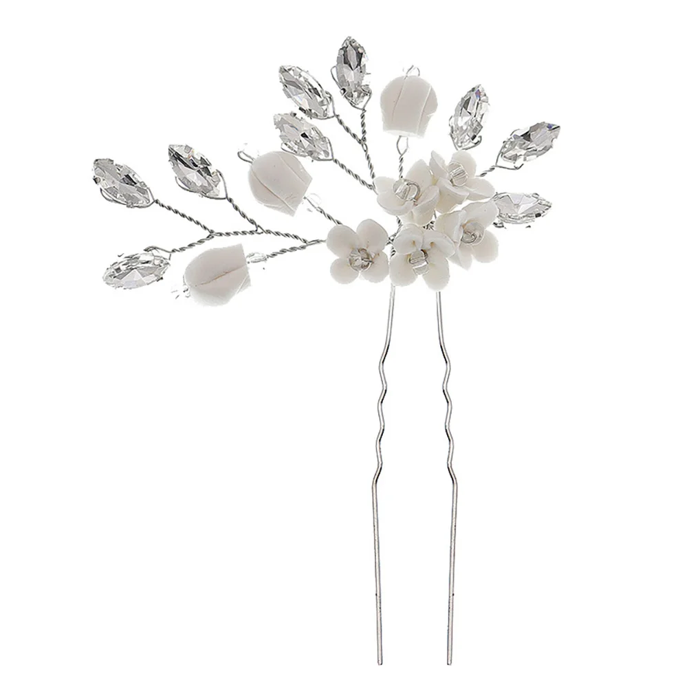 

Rhinestone Hairpins Alloy Decorations for Women Girls Brides Wedding Banquet Party Daily Use Durable Jewelry Accessories Flowers