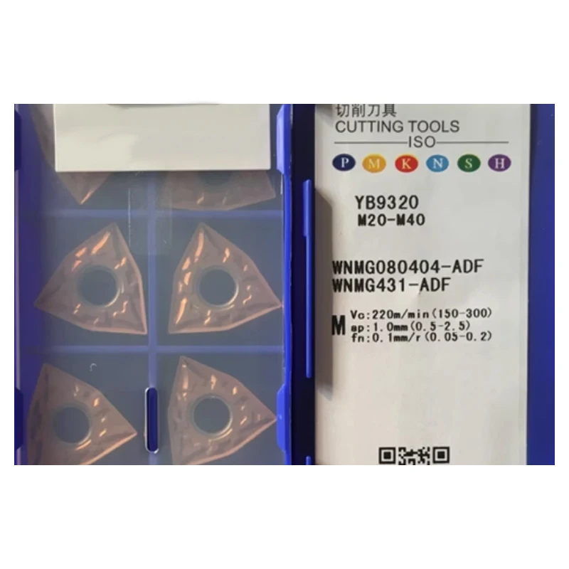 Imagem -02 - Lâminas Girando em Forma de Pêssego para o Cortador Inoxidável do Processamento Inserções do Carboneto Wnmg080404-adf Yb9320 Wnmg 080404 Adf 100 Original