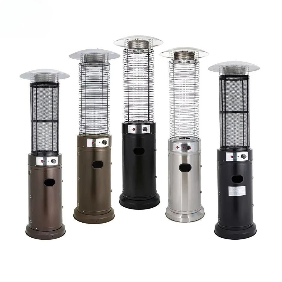 Commercial Outdoor Patio Heater Infrared Quartz Gas Flame Glass Tube Electric Steel Metal for Garden Restaurant Camping Umbrella