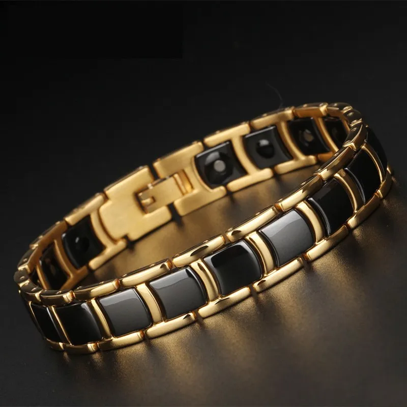 

Korean Fashion Vacuum Plated Ceramic Nail Bracelet Anti-fatigue Stainless Steel Bracelets Trendy Fashion Jewelry Accessories