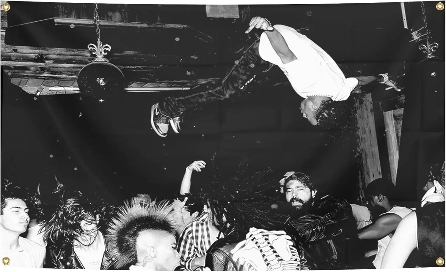 BYADKOA- Tapiz Decorativo Estético para Pared con Diseño de la Portada del Álbum Die Lit de Playboi Carti, Duradero, para Cuarto de Hombre, con 4 Anillas de Latón, 3X5