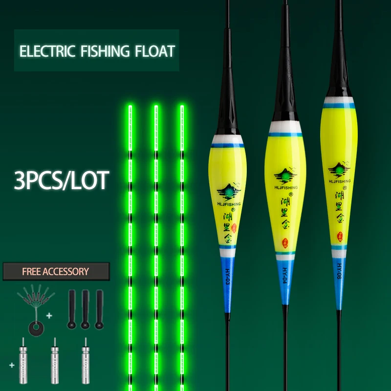 WLPFISHING Fishing Floats HD Green Light Electric Night Fishing Floaters Cool Light Source No Dazzle Bobbers Accessory