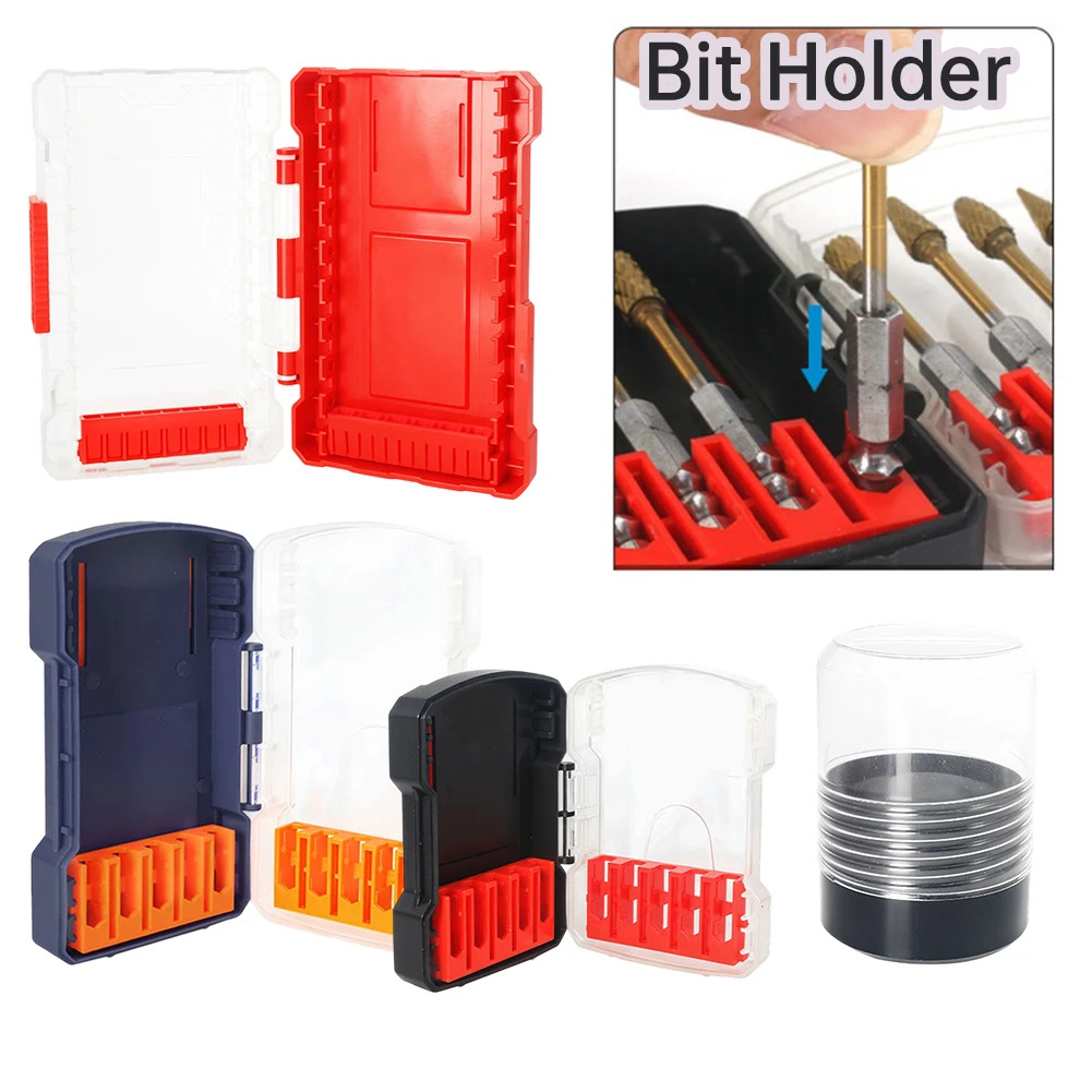 Drill Bit Storage Box Hard Plastic For Hex Shank Drill Bit Storage Holder 10 Drill Bits Holder Tools Accessories Parts Organizer