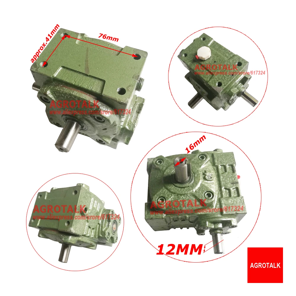 Conjunto de caja de cambios para trituradora de madera alimentada por tractor WC-6, verifique las dimensiones de cerca y el diámetro del eje
