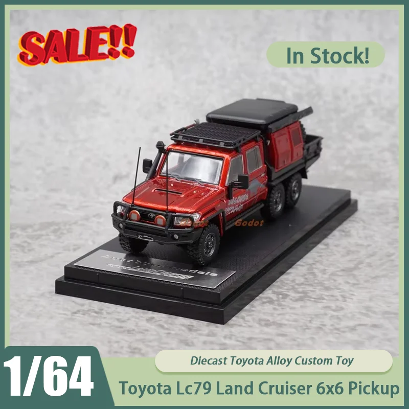 

New In Stock Autobots Am 1:64 Toyota Lc79 Land Cruiser 6x6 Double-Row Pickup Alloy Off-Road Model Miniature Diecast Custom Toys