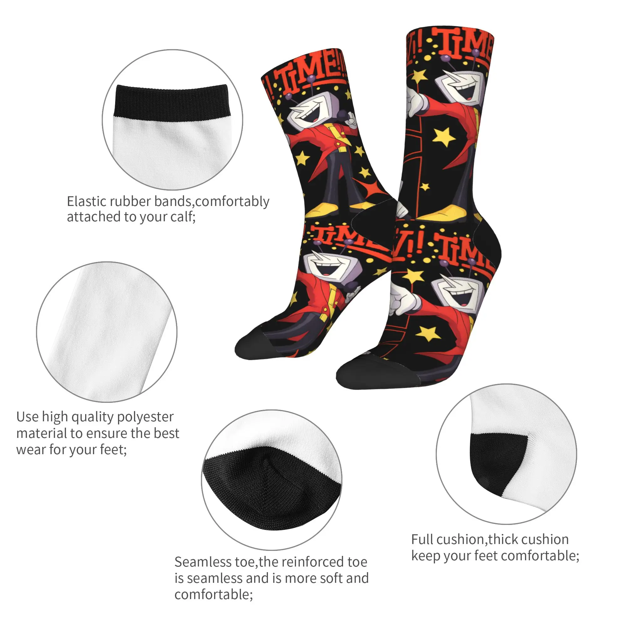 Tenna Deltarune calcetines de juego hombres mujeres poliéster moda calcetines novedad Primavera Verano Otoño Invierno medio tubo calcetines regalo