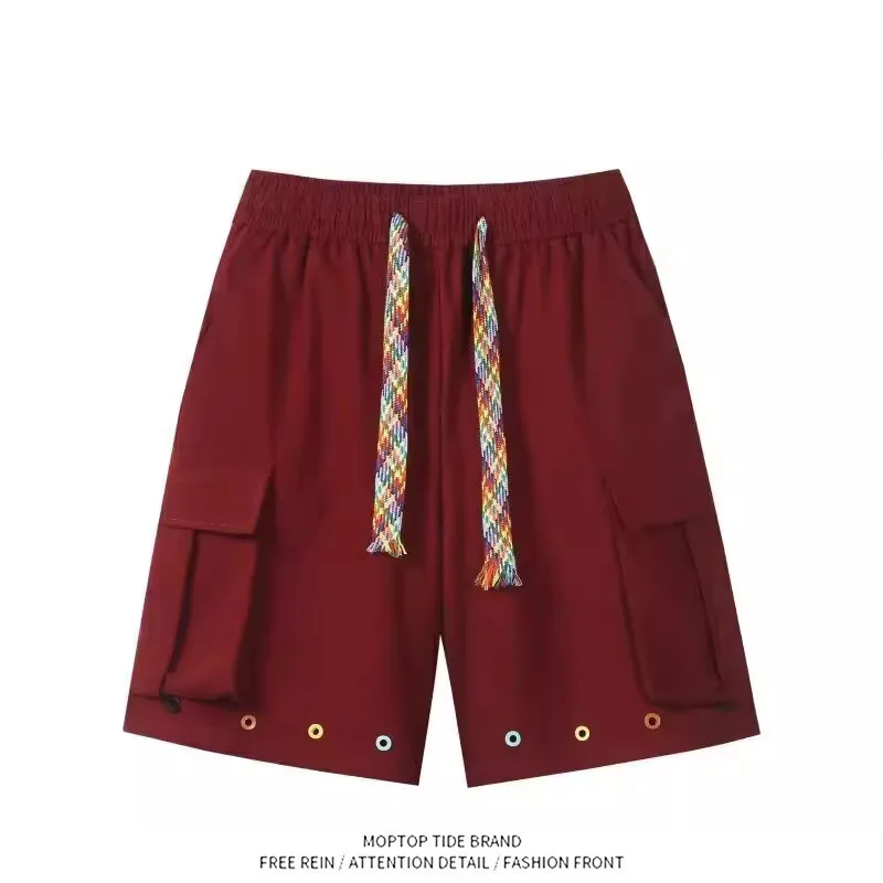 

American Style Workwear Shorts Men's Summer Thin Large Pocket Casual Straight Leg Design Sensation Five-Quarter Mid-Pants
