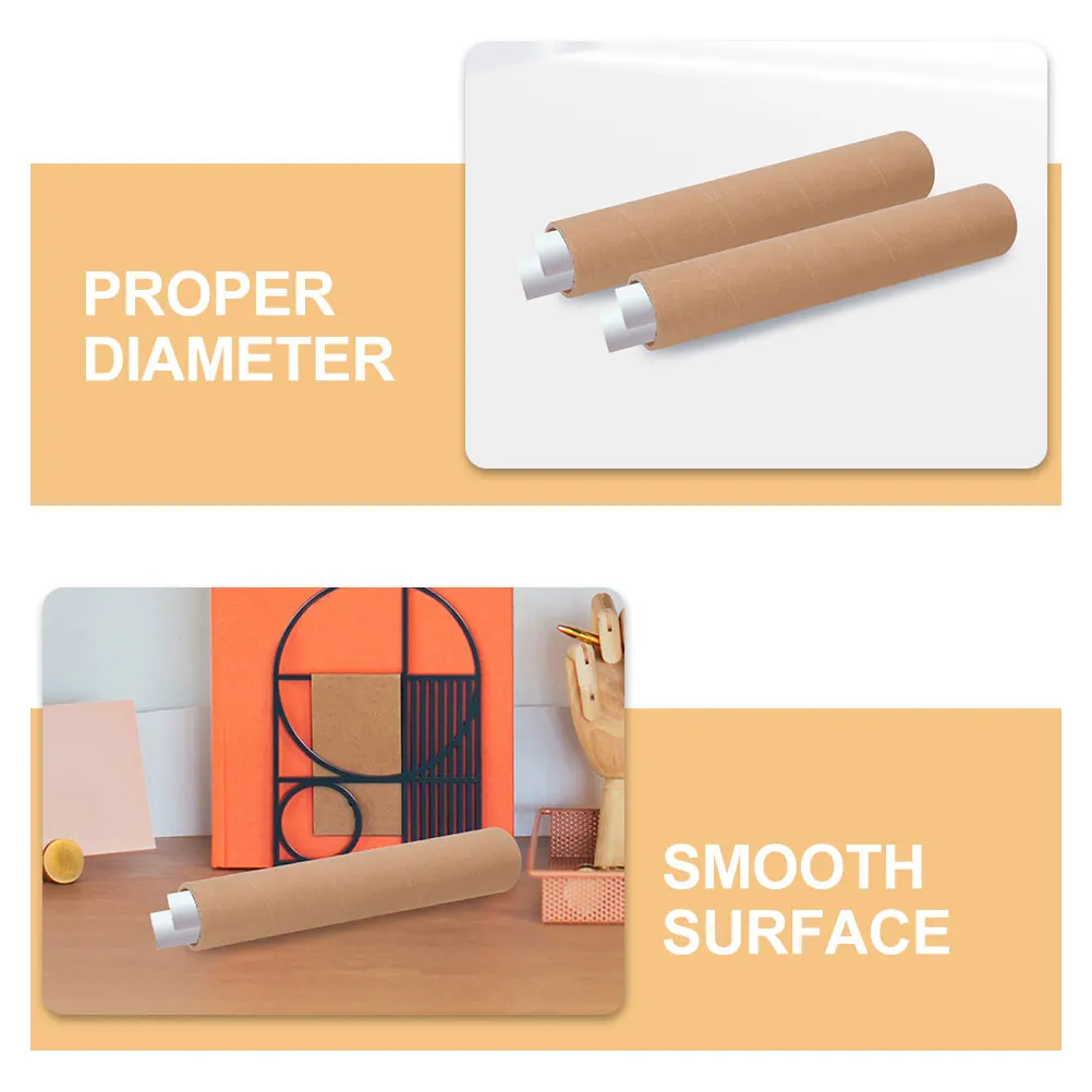 2Pcs Robust Paper Drawing Mailing Tube Caps Heavy Duty Tube for Storing and Shipping Posters Artwork Prints