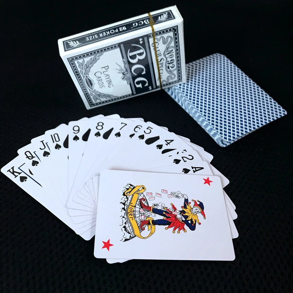 Casino Poker Magic Playing Card 52 + 2 Joker Deck Plastic Coat Coated Playing Cards Game Poker Cards 63*88mm Paper Cards Poker