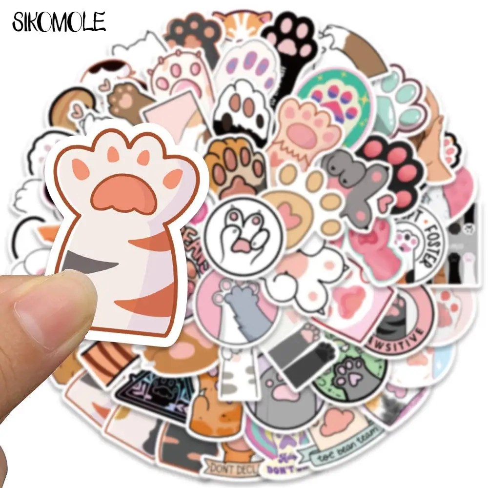 10/30/61PCS Cute Cartoon Cat Paw Girl Heart Stickers Kawaii Kids DIY Suitcase Skateboard Laptop Luggage Graffiti Sticker Decals